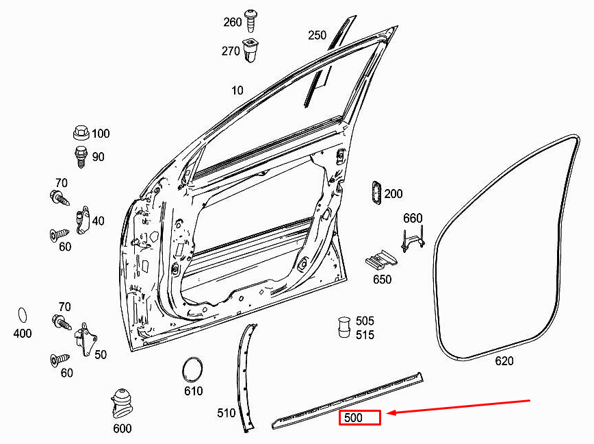 MERCEDES-BENZ R W251 Türleiste vorne links A2516903362