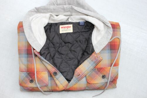 Wrangler Authentics Men's Hooded Long Sleeve Quilted Lined Flannel Shirt - Picture 4 of 9