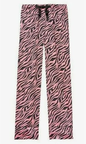 Victoria Secret Pink Black Zebra Pajama Pants Size L Sleepwear Bottoms Silky NWT - Picture 9 of 10