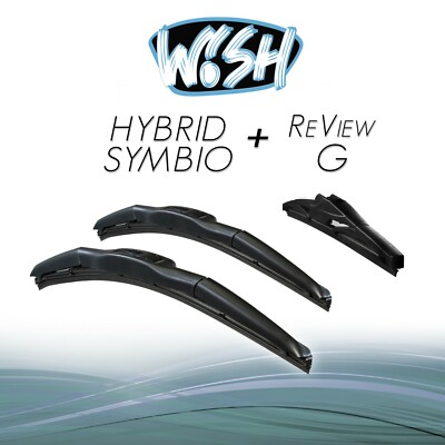 Wish  Hybrid Symbio + ReView G 24'' / 18'' / 15'' Front + Heck Scheibenwischer 