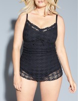 Becca Etc 'ritual' Crochet Tummy Control Swimdress Black 126457 Sz 2x on sale Becca Etc 'ritual' Crochet Tummy Control Swimdress Black 126457 Sz 2x on sale
