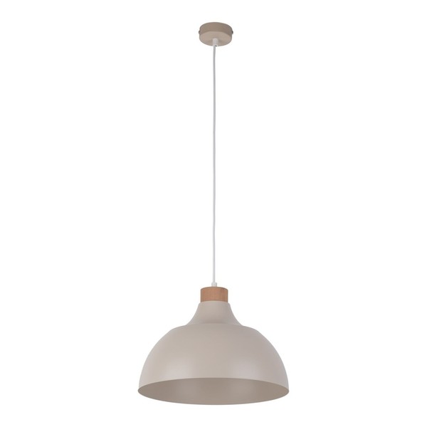 HäNgelampe KüChe Esszimmer Ø 34 Cm Retro Metall Holz Beige E27 Pendelleuchte-image