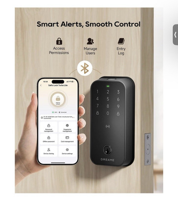 DREAME Smart Lock Lite   Fingerprint Keyless Deadbolt, App Control, Auto Lock