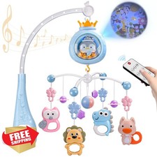 ZFSZSY Crib Mobile with Music and Lights,Mobiles for Cribs, Baby Mobile Arm T...