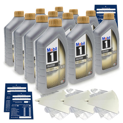 12 Liter Mobil 1 FS X2 5W50 Motoröl FIAT 9.55535-M2 Porsche A40 API SN SM SET