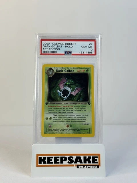 Pokemon 2000 Dark Golbat Holo Team Rocket 1st Edition #7 PSA 10 Gem Mint Pop 308