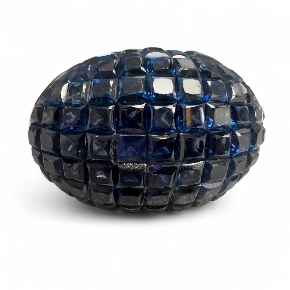 John Hardy Conjunto Invisible Princesa Zafiro Cúpula Trigo Oro 18k Anillo Talla 6.5 Foto 3 de 4