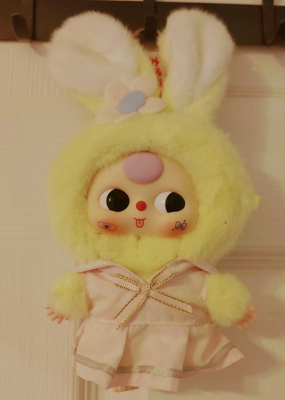 Baby Three Macaron Bunny Plush Yellow - Moveable Eyes