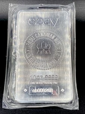 10 Oz EBAY Royal Canadian Mint RCM .9999 Silver Bar BU