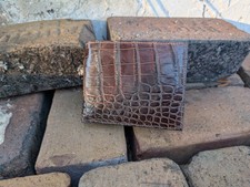 American Wild Alligator leather Bifold Wallet Swamp Skin Gator Hide JN50