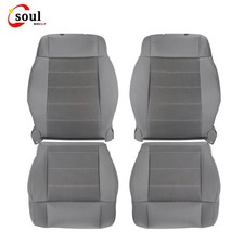 Fit For Jeep Wrangler 2007-2012 Driver Passenger Seat Cover Cloth Gray New Fit For Jeep Wrangler 2007-2012 Driver Passenger Seat Cover Cloth Gray New