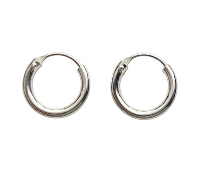 Silver Classic Hoops Creolen 925 Sterling Silber   2 mm Stärke, Ø 8 bis 70 mm