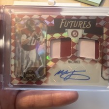 Panini 2021 Legacy Futures Patch Autographs Mac Jones Rookie Alabama FD-MJ /50 