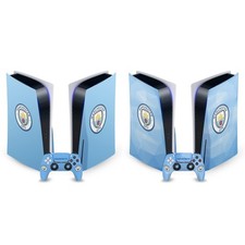 MAN CITY FC BADGE MATTE VINYL SKIN DECAL FOR PS5 DISC CONSOLE  DUALSENSE