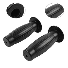 Universal 7/8" 1" Easy-Hold Hand Grips Vintage Motorcycle Handlebars Black