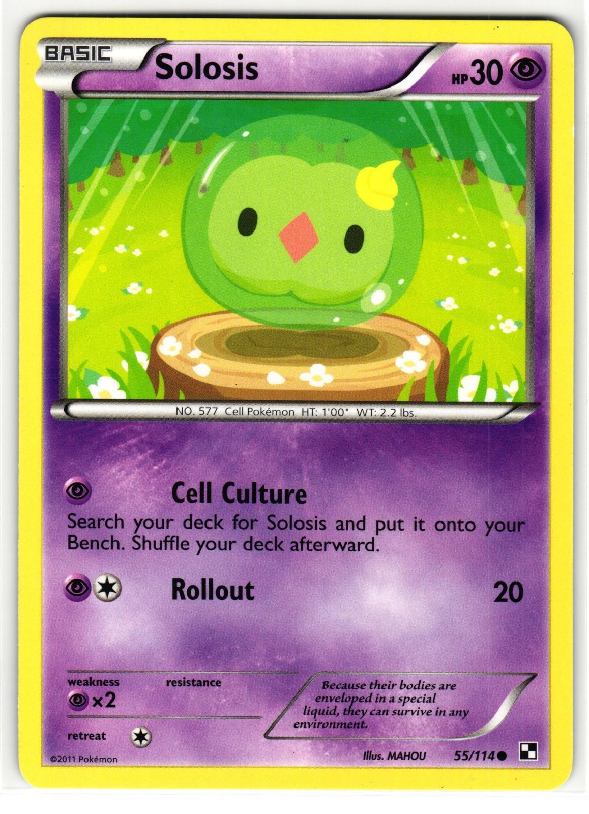 SOLOSIS 55/114 BLACK & WHITE ENGLISH POKEMON TCG