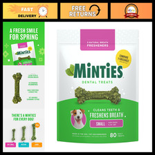 Dental Dog Treats for Clean Teeth Fresh Breath - Tiny/Small, 80 Count