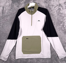 J Lindenberg Matias Mid Layer Shirt Mens XL 1/4 Zip Golf Green White Colorblock