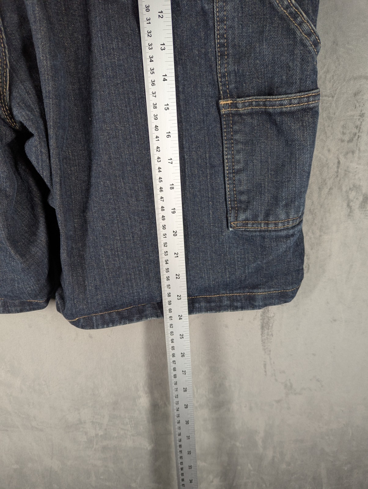 Wrangler Shorts Cargo Carpenter Workwear Utility Denim Jort Shorts Men's 40 image 6