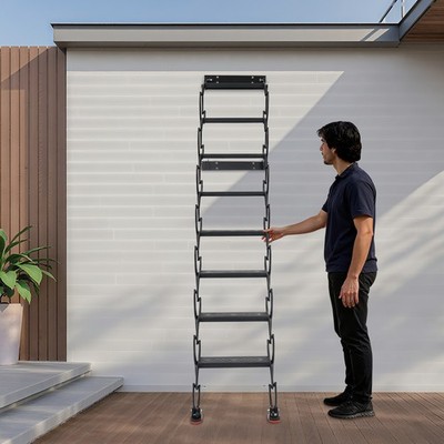 Folding Ladder Telescoping Step Ladders Retractable Folding Stair Wall Mounted
