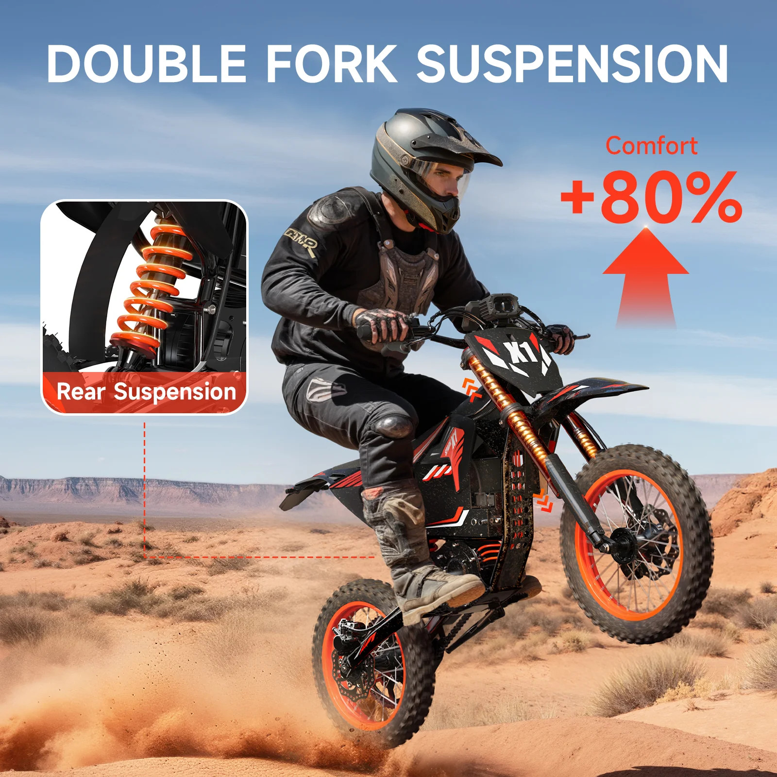 [3600W Electric Off-road Motorcycle]60V23.4AH  Maximum speed