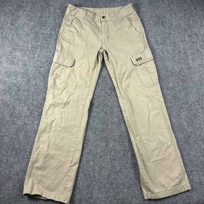 Helly Hansen Cargo Pants Mens 32 Tan Khaki Good Straight Leg Cotton Outdoor