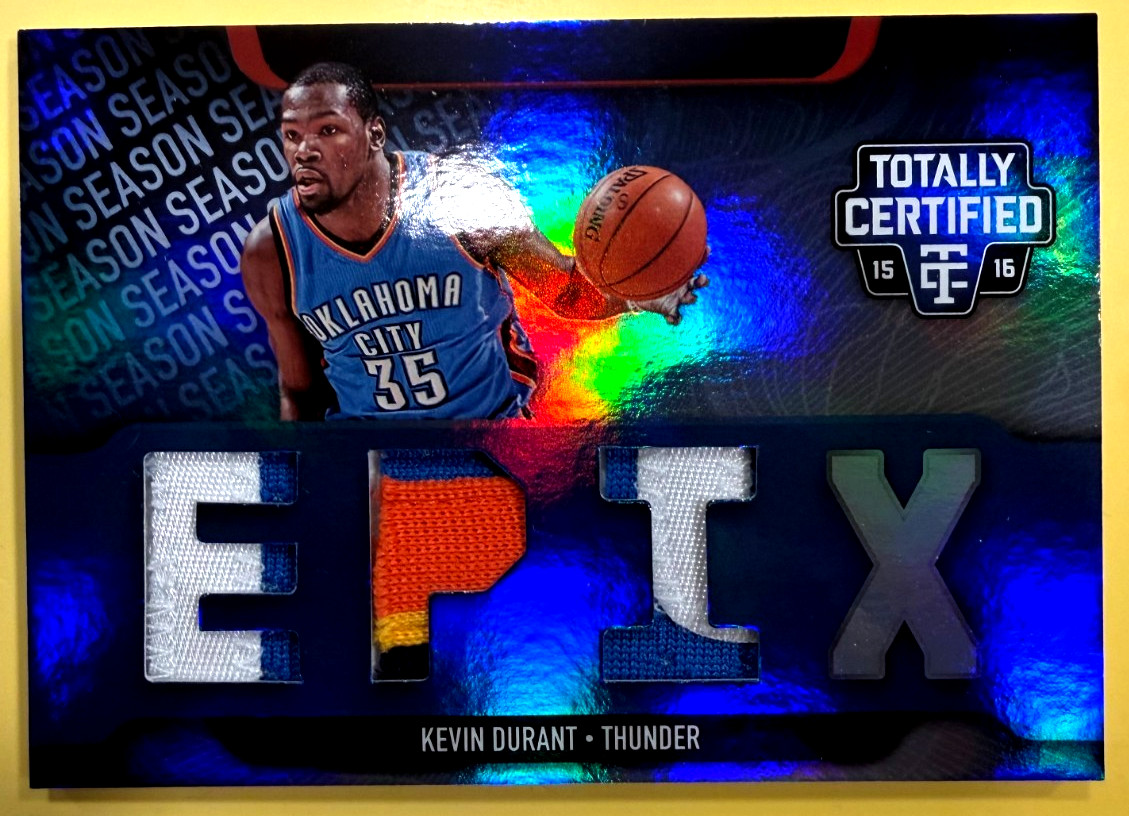 2015 Totally Certified EPIX TRIPLE 3/5 Kevin Durant Three Multi-colored patches