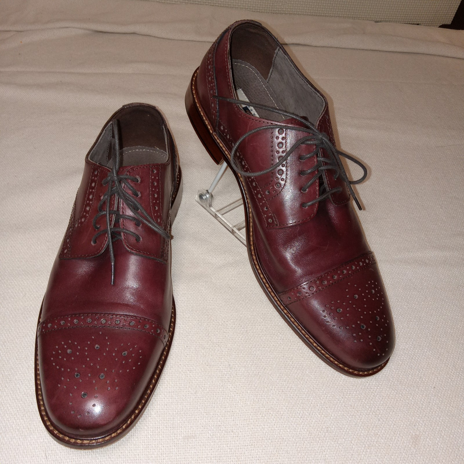 SAOLA Joseph Abbound Cap Toe Brogue pelle Oxford punta a mandorla punta alare uomo taglia 10