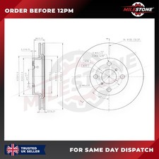 2X BRAKE DISC FOR TOYOTA YARIS YARIS/VITZ FRONT