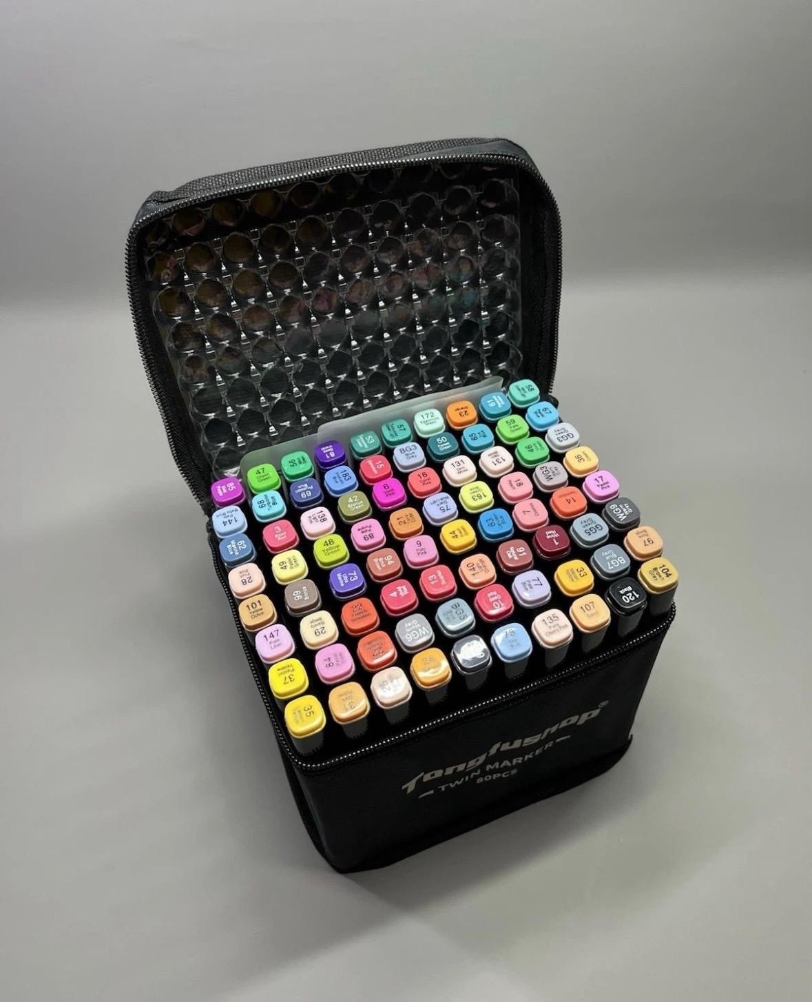 80 Dual Tip Alcohol Markers Coloring Felt Tip Pens Set For Drawing Art Anime Fun