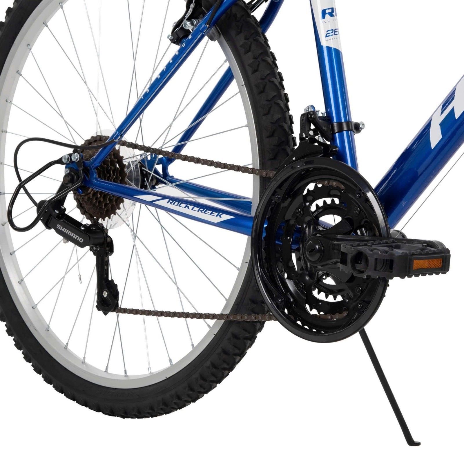 26" Huffy Rock Creek Mountain Bike, 18-Speeds, 13 Years or Older, Blue