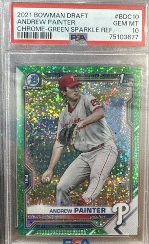 2021 Bowman Chrome Andrew Painter Green Sparkle Refractor 76/99 PSA 10 Phillies