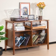 Large Record Player Stand,Mid Century Turntable Stand Table