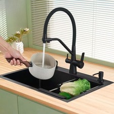 304 Stainless Steel kitchen Sinks Cold And Hot Water Mixer With Soap Dispenser