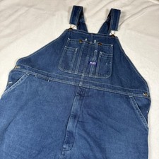 Big Smith Bib Overalls Mens 52x32 Blue Denim Carpenter Utility Workwear P380186