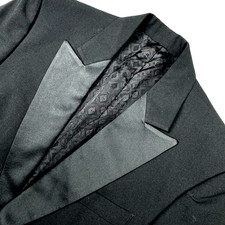 VTG 1970's Men's Wool 1-Button Tuxedo Jacket Black   38S