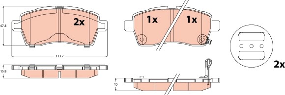 2x ✅Fits TRW GDB2580 HAM PADS.   ⭐UK Seller⭐