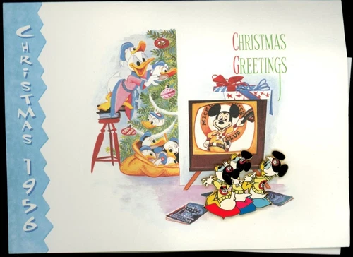 Donald Huey Dewey Louie Nephews Christmas Greetings 1956 Disney Pin