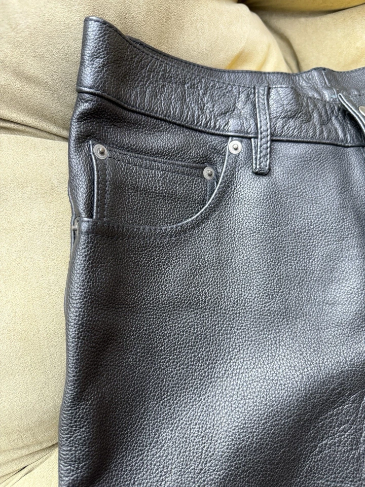 Джинсы из натуральной кожи «стиль 501» 32W32L - Изображение 4 из 4