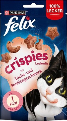 Felix Crispies Katzensnack Knusper Leckerlie Lachs Forelle 8er Pack (8 x 45g)