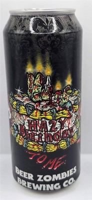 Craft Beer Can Beer Zombies Brewing Company Hazy Birthday To Me DIPA Brain Cake