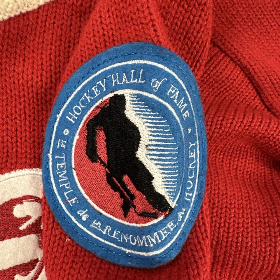 VTG Molson Beer Canadian Hockey Sweater Jersey Men XL Red Hall of Fame Patch - Image 3 of 4