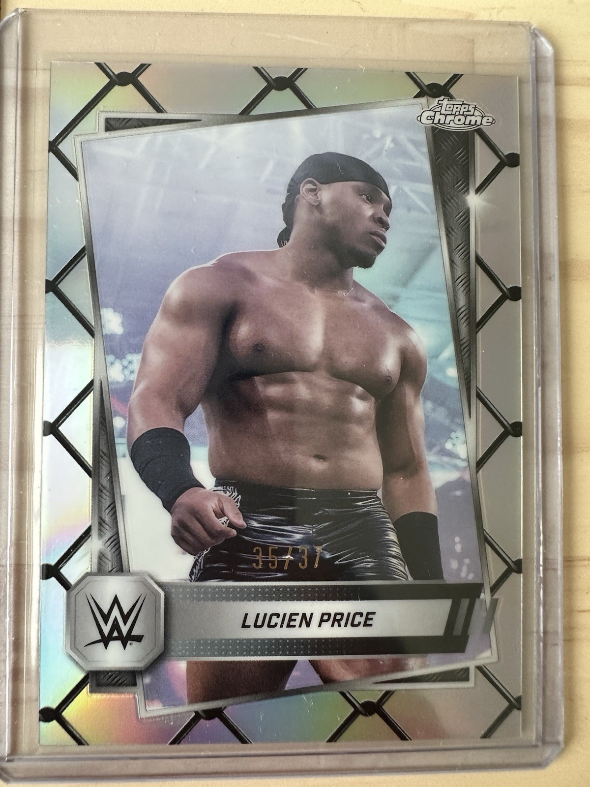 2025 WWE Topps Chrome - Lucien Price - Steel Cage Refractor - /37 - #161