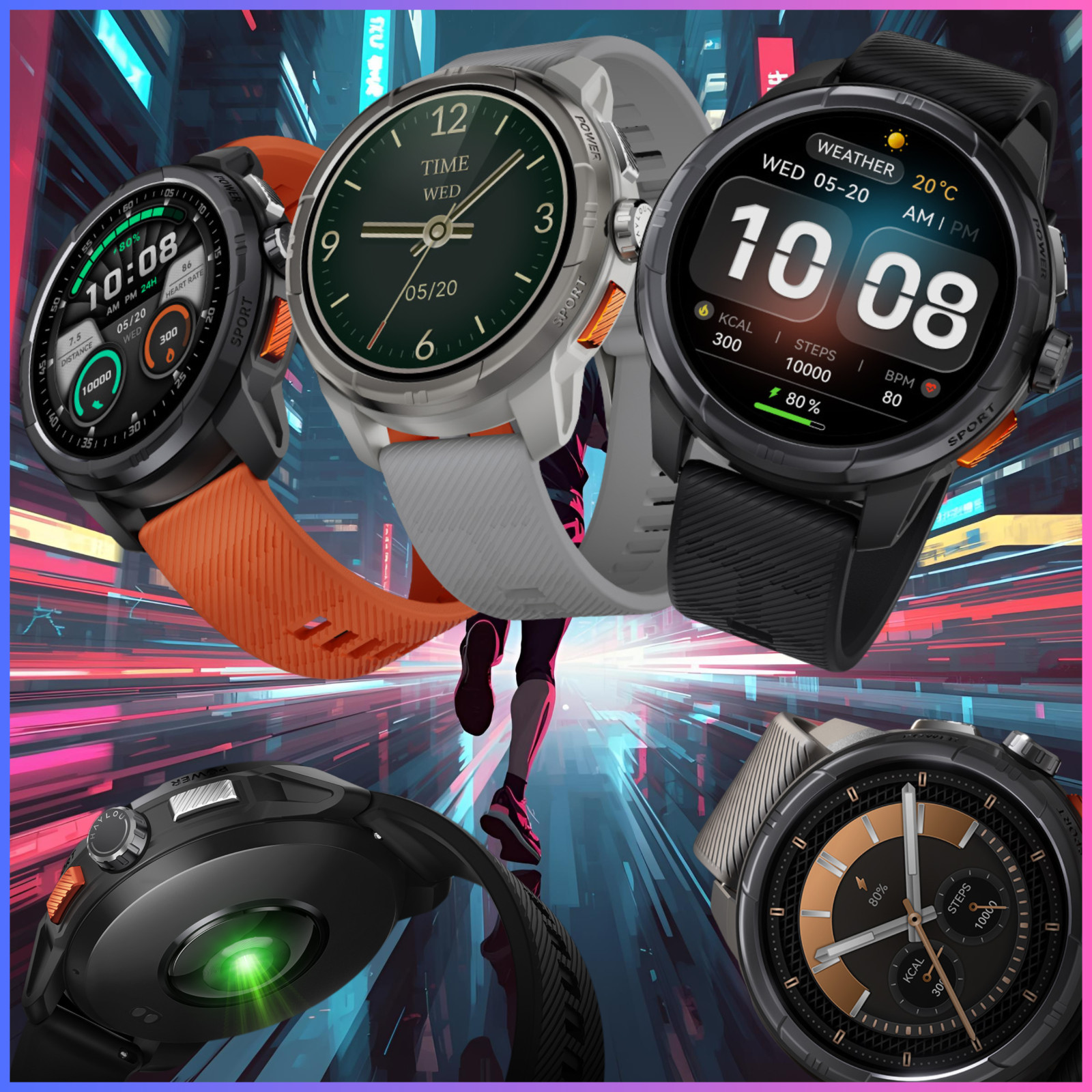 Montre connectée GPS avec batterie de 22 jours et étanchéité 5ATM pour le sport