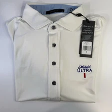 Greyson Golf Tala Polo Men's Medium Michelob Ultra Logo White Greyson Polo NWT