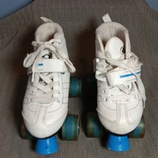 Roller Derby Laser 7.9 MX white speed quad roller skates. Youth SZ 3 -used