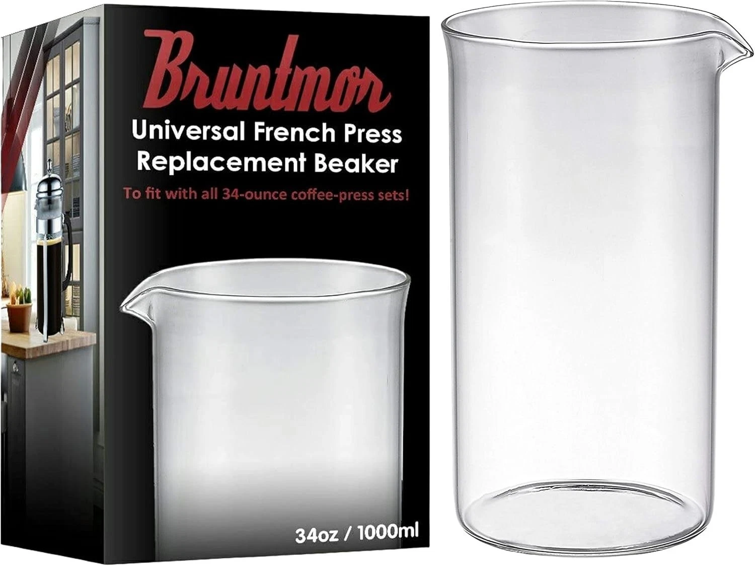 NIB! 34 oz Universal French Press Replacement Carafe Glass Beaker - FREE SHIP!