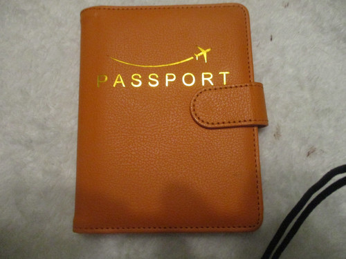 Passport Holder Cover Traveling Passport Case Orange Magnetic Closure