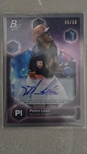 Pedro Leon #d/50 2022 Bowman Platinum Precious Elements Prospect Auto Rookie