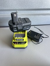 RYOBI PBP005 GENUINE 18V ONE 4.0AH LITHIUM-ION BATTERY With Charger Pre-owned